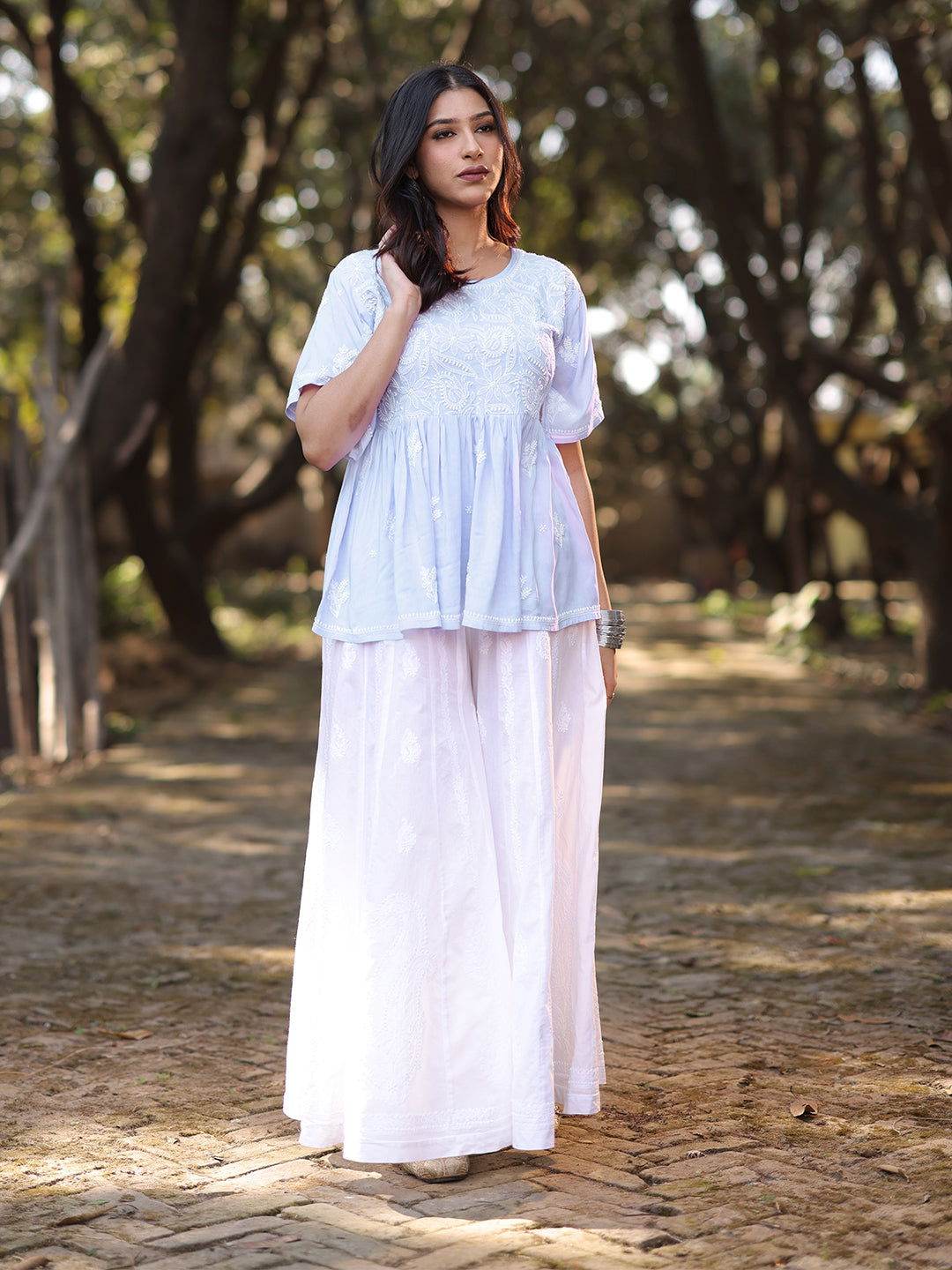 HAFSA Chikankari Modal Top - KRI CHIKANKARI